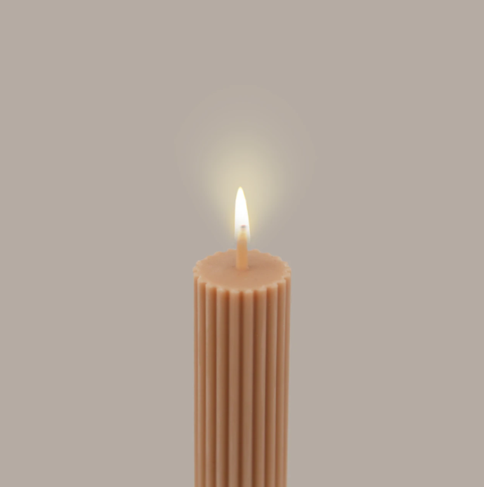 BLACK BLAZE | Column Pillar Candle - Peach