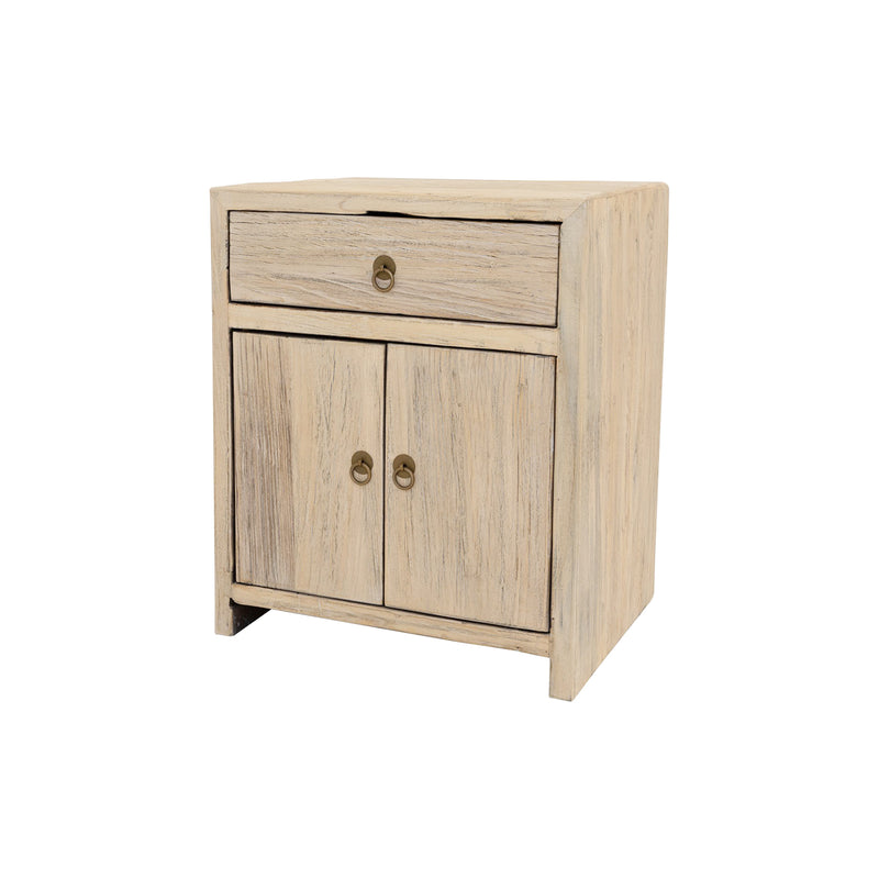 ELM TIMBER BEDSIDE TABLE I 2 DOORS + 1 DRAWER – HELLO TRADER