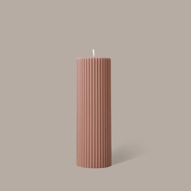 BLACK BLAZE | Wide Column Pillar Candle - Peach