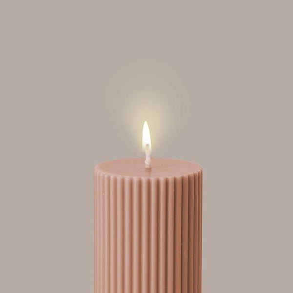 BLACK BLAZE | Wide Column Pillar Candle - Peach