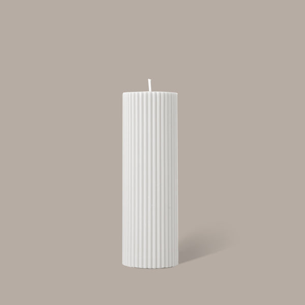 BLACK BLAZE | Wide Column Pillar Candle - Cream White