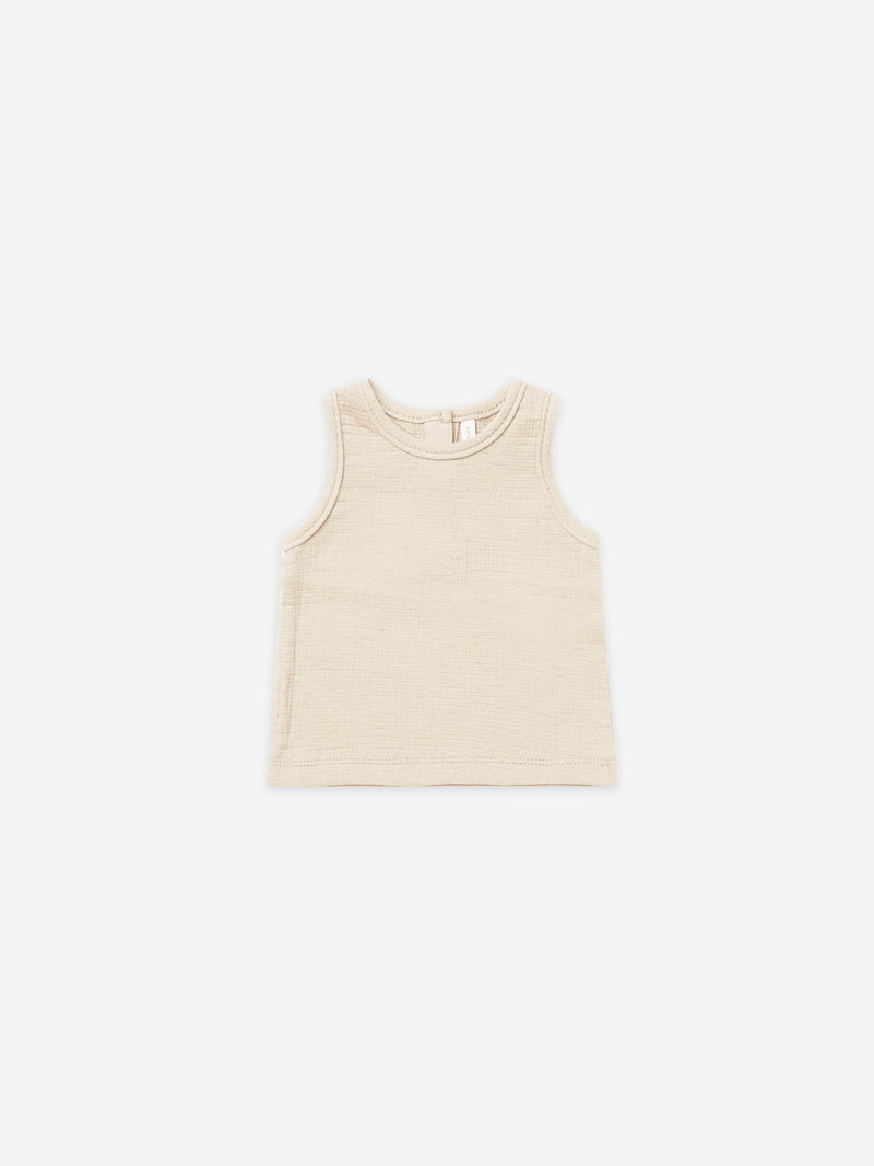QUINCY MAE | WOVEN TANK - NATURAL