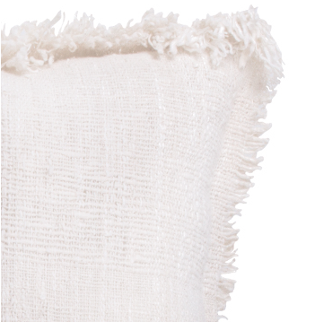 LUXE FRINGE CUSHION COVER | WHITE