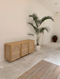LUNA WOOD & RATTAN SIDE BUFFET - 3 DOORS
