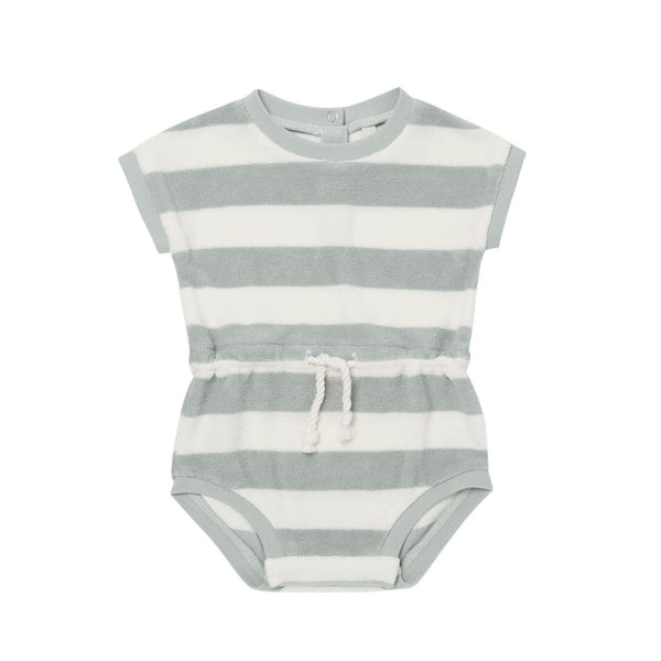 QUINCY MAE | TERRY RETRO ROMPER - SKY STRIPE